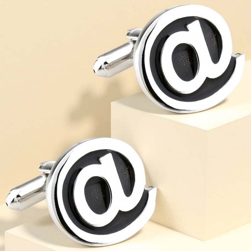 Копчета за ръкавели от стомана, френски унисекс стил, геометрична форма, електроплакиране, бял кристал