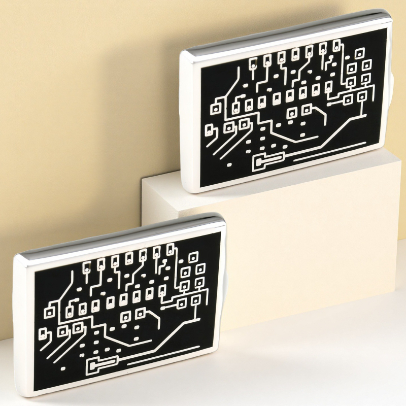 Копчета за ръкавели от стомана, френски унисекс стил, геометрична форма, електроплакиране, бял кристал