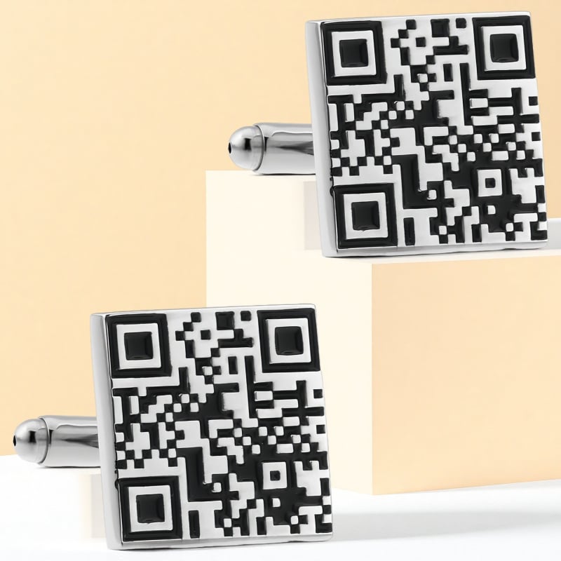 Копчета за ръкавели от стомана, френски унисекс стил, геометрична форма, електроплакиране, бял кристал