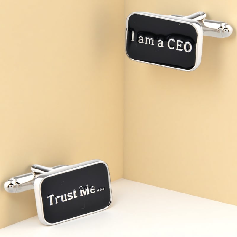 Копчета за ръкавели от стомана, френски унисекс стил, геометрична форма, електроплакиране, бял кристал