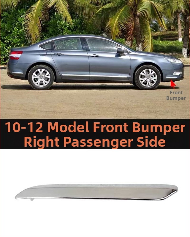 Anti-kollisiooniriba Citroën C5 ees- ja taga bumperile – ABS kate, elektroplating viimistlus, mudeli koodid 7452sh 7452sj 745326 745325 9803383180 9803383080