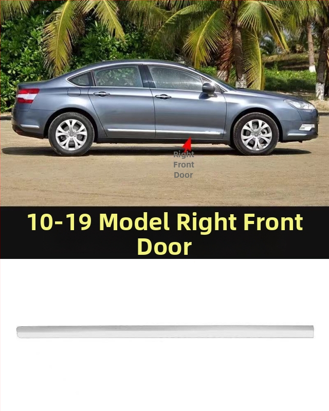 Anti-kollisiooniriba Citroën C5 ees- ja taga bumperile – ABS kate, elektroplating viimistlus, mudeli koodid 7452sh 7452sj 745326 745325 9803383180 9803383080