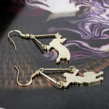 Cercei asimetrici, inspirați de desene animate, din aliaj, stil coreean, geometric pentru femei