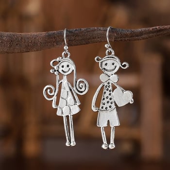 Cercei - Figurii de desene animate, aliaj de zinc, electroplacare, știfturi ceramice pentru urechi, Unisex