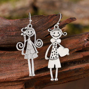 Cercei - Figurii de desene animate, aliaj de zinc, electroplacare, știfturi ceramice pentru urechi, Unisex