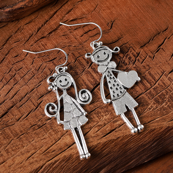 Cercei - Figurii de desene animate, aliaj de zinc, electroplacare, știfturi ceramice pentru urechi, Unisex