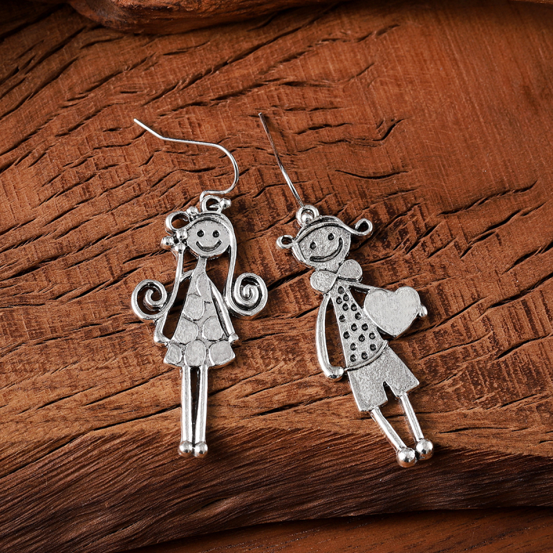 Cercei - Figurii de desene animate, aliaj de zinc, electroplacare, știfturi ceramice pentru urechi, Unisex