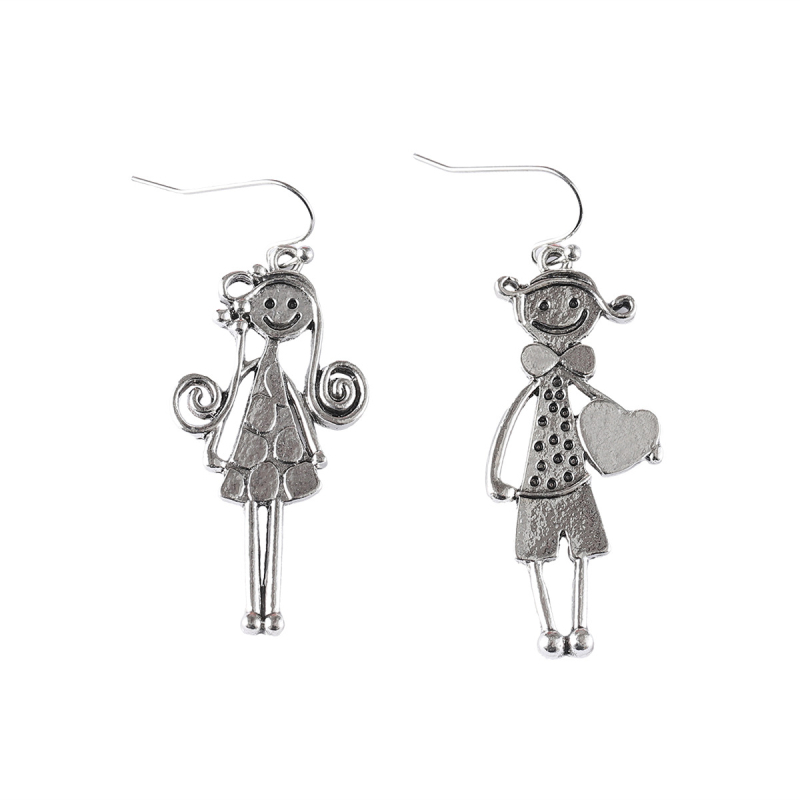 Cercei - Figurii de desene animate, aliaj de zinc, electroplacare, știfturi ceramice pentru urechi, Unisex