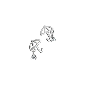 NAUŠNICE S925 sterling srebro, oblik kišobrana, cirkon, osobni stil trend, težina 0,48 g