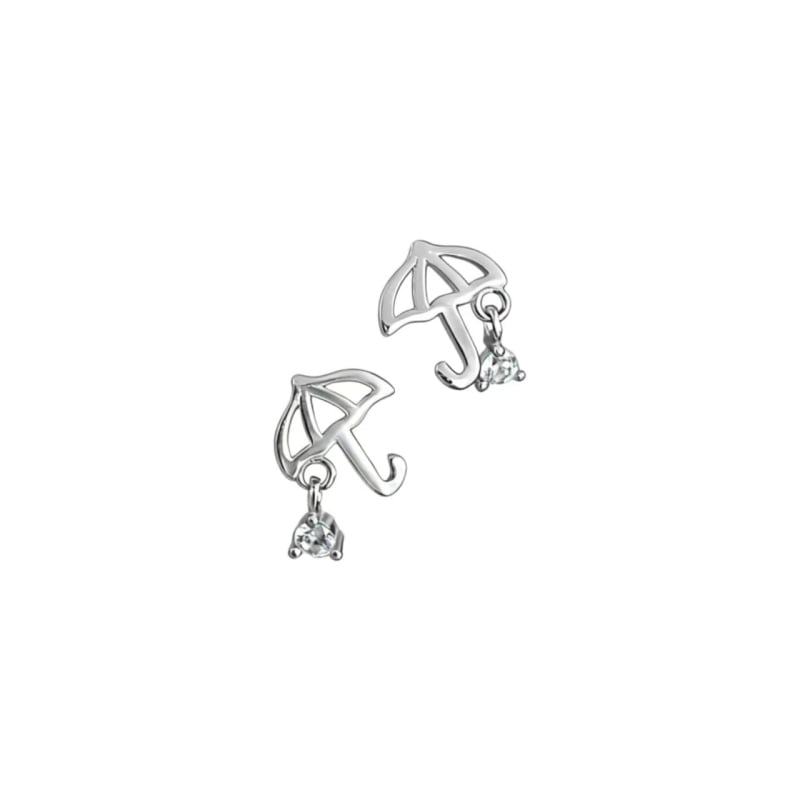 NAUŠNICE S925 sterling srebro, oblik kišobrana, cirkon, osobni stil trend, težina 0,48 g