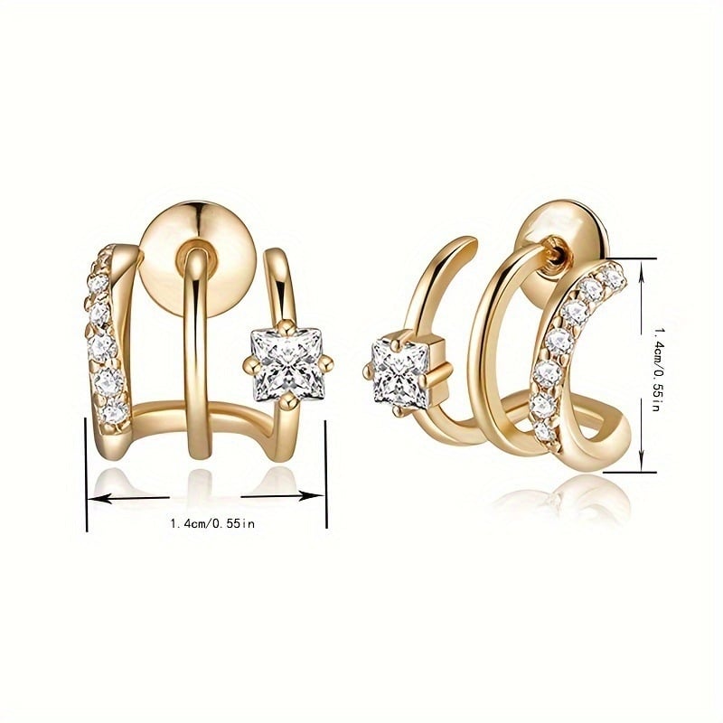 Овеци: У-образна форма, Rhinestone вградени камъни, Материал: Rhinestone