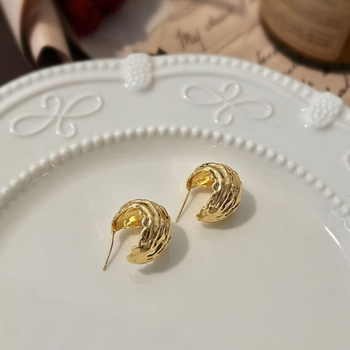 Cercei: ac 925 din argint, cupru placat cu aur real; formă geometrică; stil medieval, retro literar; electroplacare ecologică