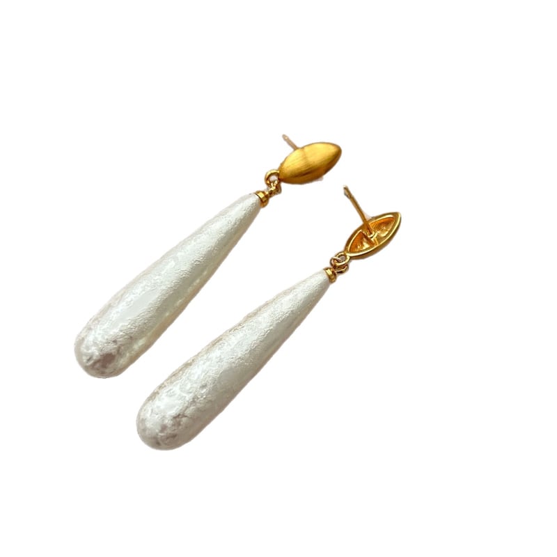 Geometrijske naušnice s imitacijskim perlama, 925 srebrni post, zlatni sloj, lagani luksuzni stil