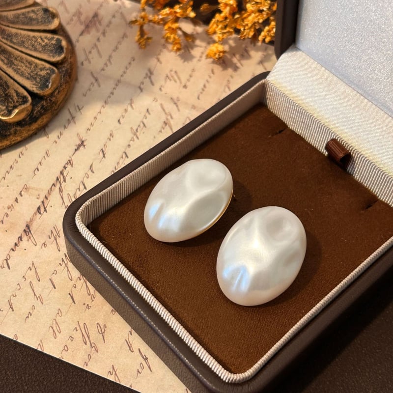 Shutong S925 srebrna igla, geometrijske ovalne biserne naušnice od imitacijskih perli, INS stil, zimsko 2025 izdanje