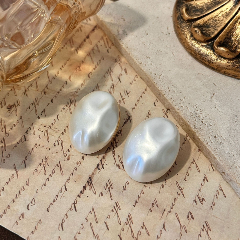 Shutong S925 srebrna igla, geometrijske ovalne biserne naušnice od imitacijskih perli, INS stil, zimsko 2025 izdanje