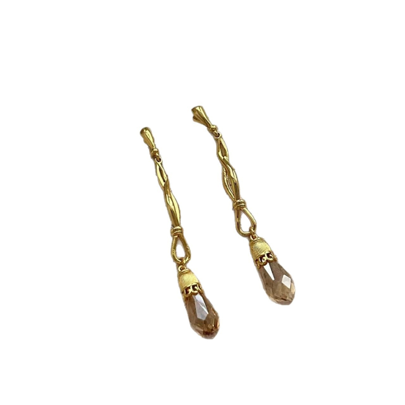 Naušnice s resicama u kapljastom obliku, nišni dizajn, visoka kvaliteta, lagani luksuzni stil; materijal: ekološki prihvatljiv bakar; stražnja igla od srebra 925; elektroplatiranje; branda Shutong; Zima 2025