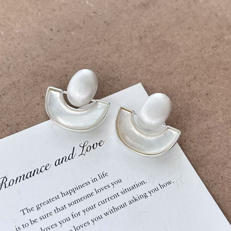 Cercei geometrici din Fritillaria, placare electroplată cu finisaj șlefuit, știfturi din argint 925, stil medieval retro, bijuterii versatile pentru femei