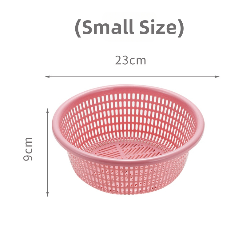 Műanyag gyümölcs- és zöldségkosár leeresztő nyílásokkal, minimalist stílusú konyhai tároló