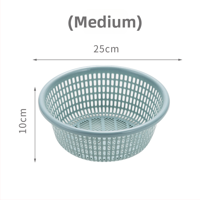 Műanyag gyümölcs- és zöldségkosár leeresztő nyílásokkal, minimalist stílusú konyhai tároló