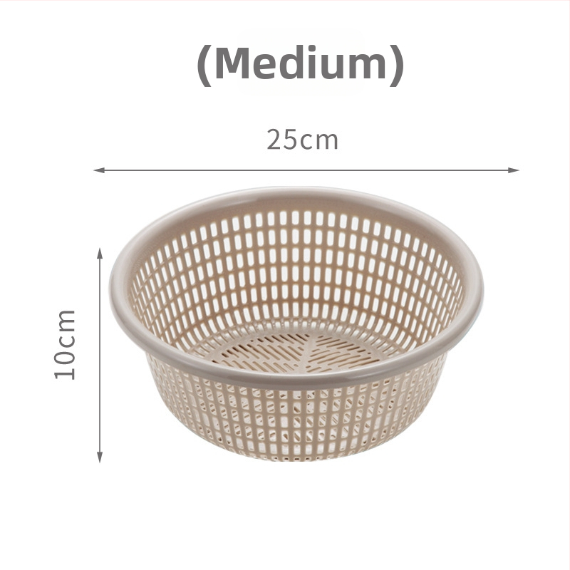 Műanyag gyümölcs- és zöldségkosár leeresztő nyílásokkal, minimalist stílusú konyhai tároló