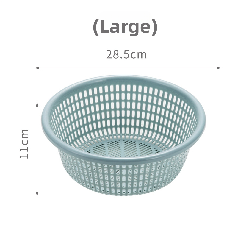 Műanyag gyümölcs- és zöldségkosár leeresztő nyílásokkal, minimalist stílusú konyhai tároló