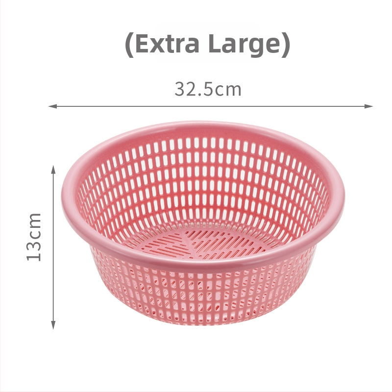 Műanyag gyümölcs- és zöldségkosár leeresztő nyílásokkal, minimalist stílusú konyhai tároló