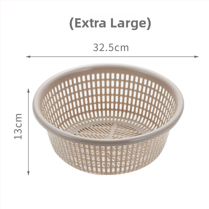 Műanyag gyümölcs- és zöldségkosár leeresztő nyílásokkal, minimalist stílusú konyhai tároló