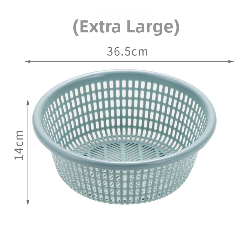 Műanyag gyümölcs- és zöldségkosár leeresztő nyílásokkal, minimalist stílusú konyhai tároló