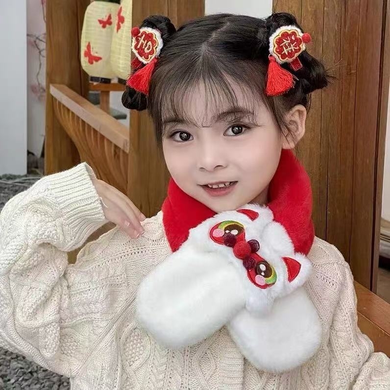 Dječji šal – poliester, karikatura uzorak, topao, jesen/zima, ravno pletenje