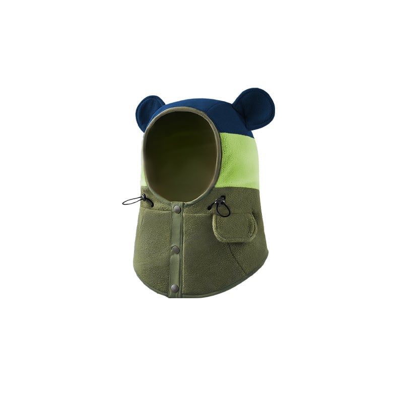 Șapcă cu glugă pentru iarnă, cu fular integrat și protecție pentru urechi, poliester, formă cupolă, pentru 2-4, 4-6, 8-10 și peste 10 ani