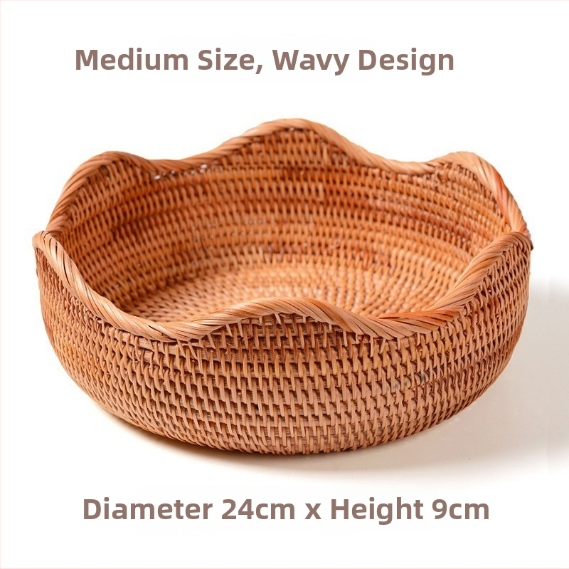 Gyümölcskosár - kézzel készített rattanból, kör alakú, pasztorális stílus, Xin yi teng márka, első osztályú minőség, 2013 tavaszán debütált.