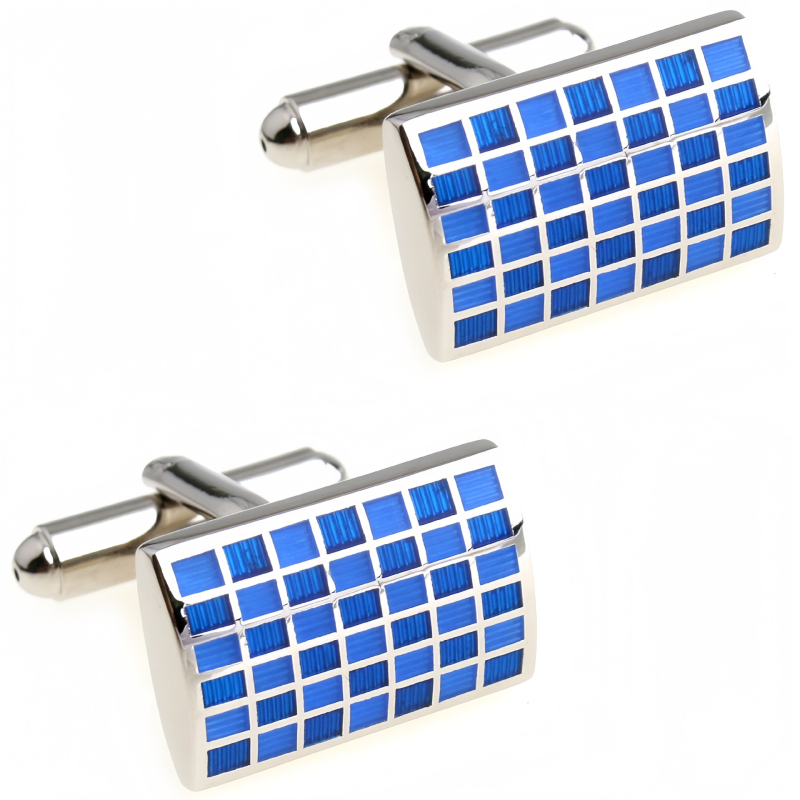 Копчета за ръкавели – френски стил, унисекс; форма констелация; стомана с електроплатина; кристал бял призрак