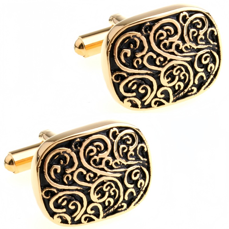 Копчета за ръкавели – френски стил, унисекс; форма констелация; стомана с електроплатина; кристал бял призрак