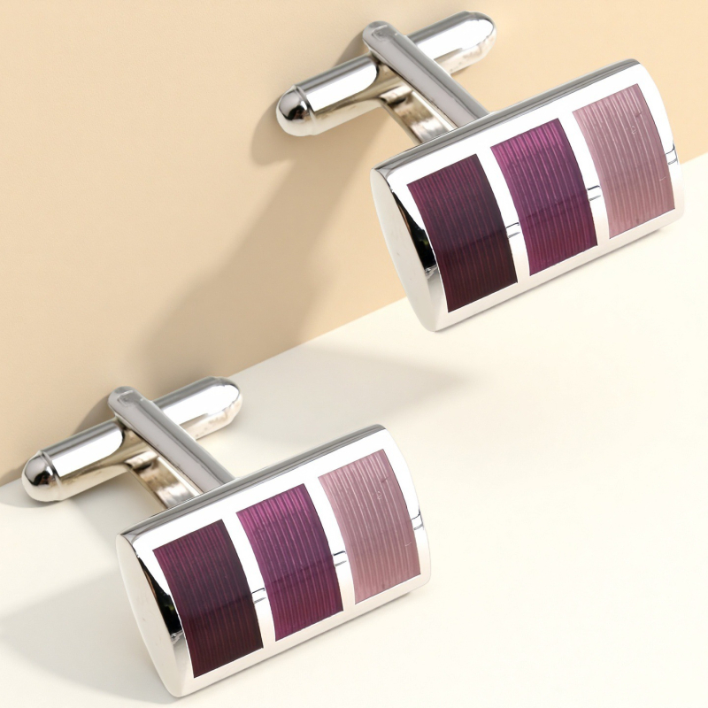 Копчета за ръкавели – френски стил, унисекс; форма констелация; стомана с електроплатина; кристал бял призрак