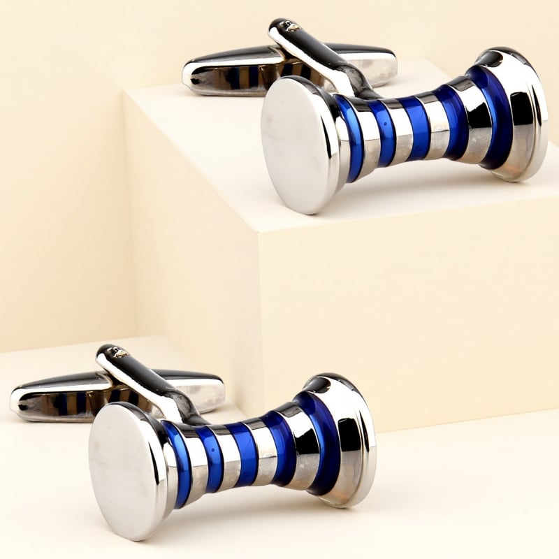 Копчета за ръкавели – френски стил, унисекс; форма констелация; стомана с електроплатина; кристал бял призрак