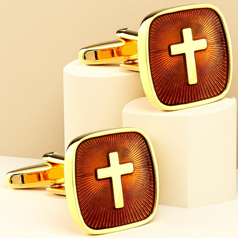 Копчета за ръкавели – френски стил, унисекс; форма констелация; стомана с електроплатина; кристал бял призрак