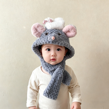 All-in-One dječja kapa-šal – pliš kapa za zimu s zaštitom ušiju, otporno na vjetar, za 6–12 mjeseci