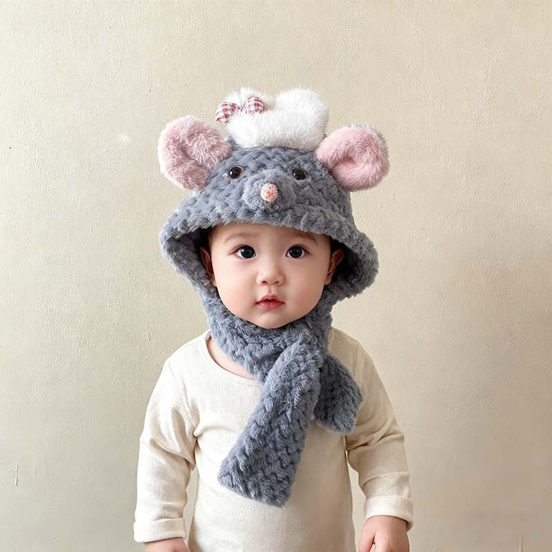 All-in-One dječja kapa-šal – pliš kapa za zimu s zaštitom ušiju, otporno na vjetar, za 6–12 mjeseci