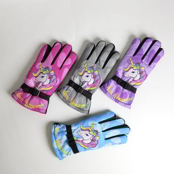 Zimske dječje skijaške rukavice, akrilno vlakno, protuklizne, tople, s dodirnim zaslonom, za uzrast 5–10 godina