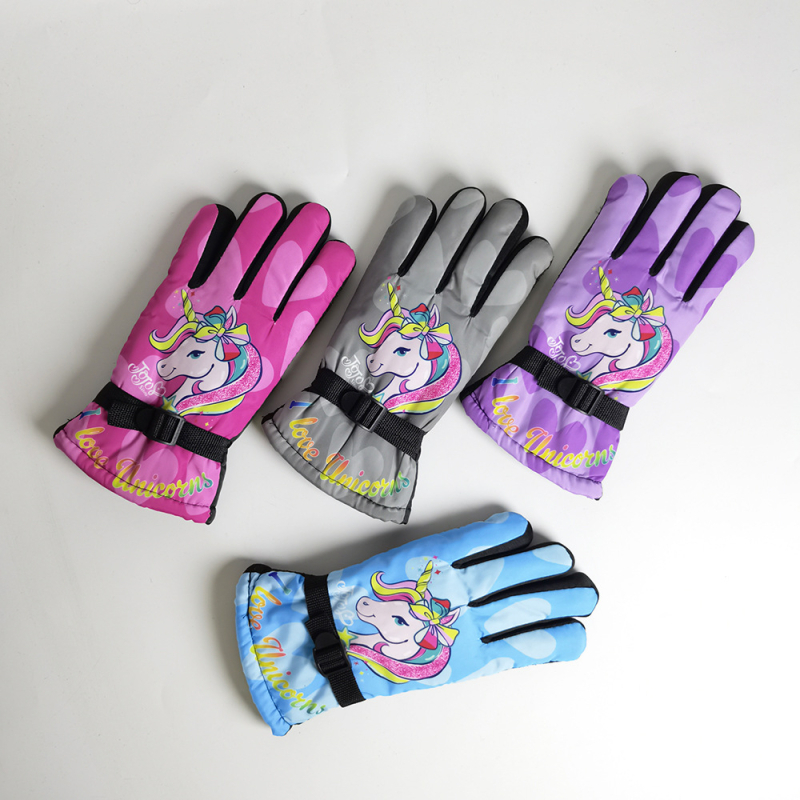 Zimske dječje skijaške rukavice, akrilno vlakno, protuklizne, tople, s dodirnim zaslonom, za uzrast 5–10 godina