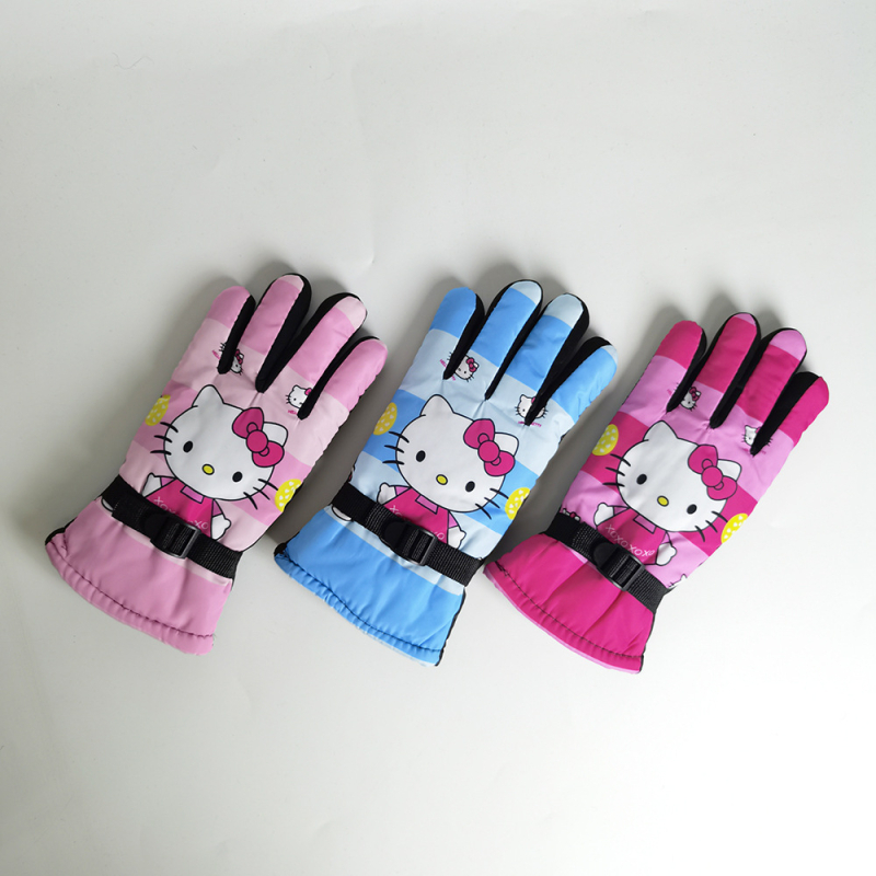 Zimske dječje skijaške rukavice, akrilno vlakno, protuklizne, tople, s dodirnim zaslonom, za uzrast 5–10 godina