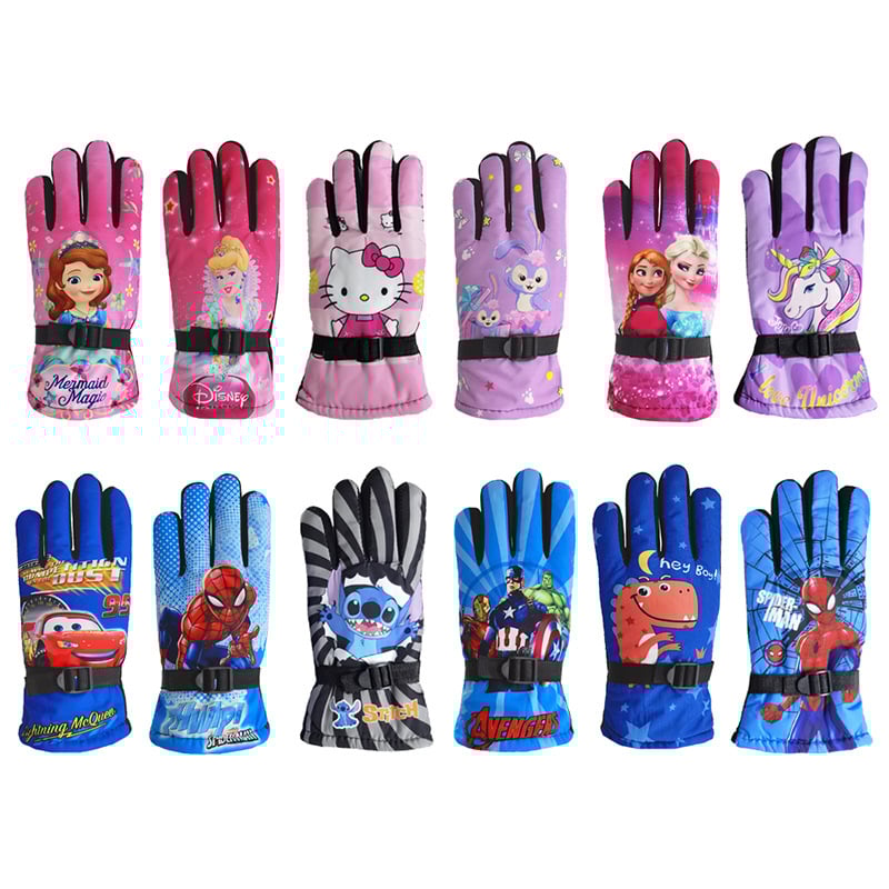 Zimske dječje skijaške rukavice, akrilno vlakno, protuklizne, tople, s dodirnim zaslonom, za uzrast 5–10 godina