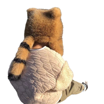 Pulover kapa s zvonastim vrhom, krzno rakuna, otporna na vjetar, prošireni obod, za proleće i jesen