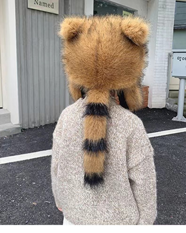 Pulover kapa s zvonastim vrhom, krzno rakuna, otporna na vjetar, prošireni obod, za proleće i jesen