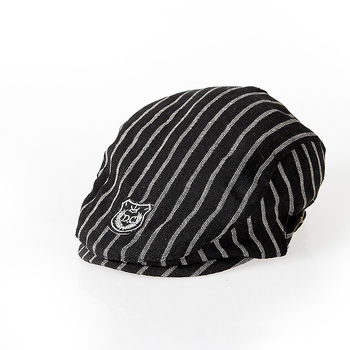 Dječji beret u britanskom stilu s prugama, kupolasti oblik, zaštita od sunca, pamuk-linina smjesa