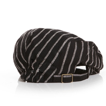 Dječji beret u britanskom stilu s prugama, kupolasti oblik, zaštita od sunca, pamuk-linina smjesa