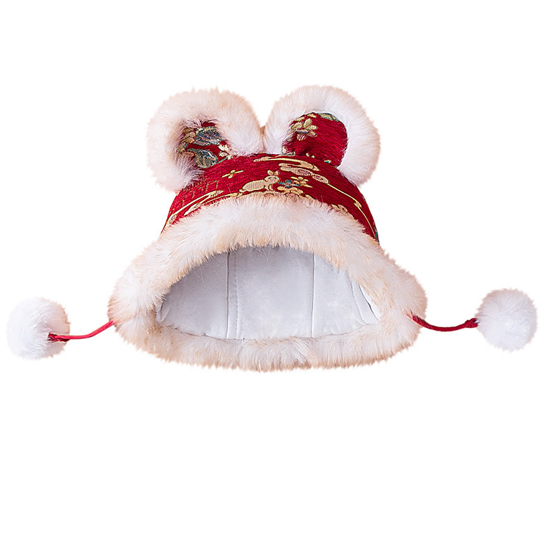 Šešir za bebe s glavom tigra zimi – unisex, kupolasti vrh, poliester