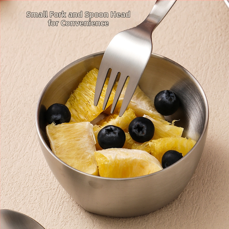 Dječji pribor: žlica i vilica od 304 nehrđajućeg čelika, cartoon uzorak životinja, mogućnost prilagodbe