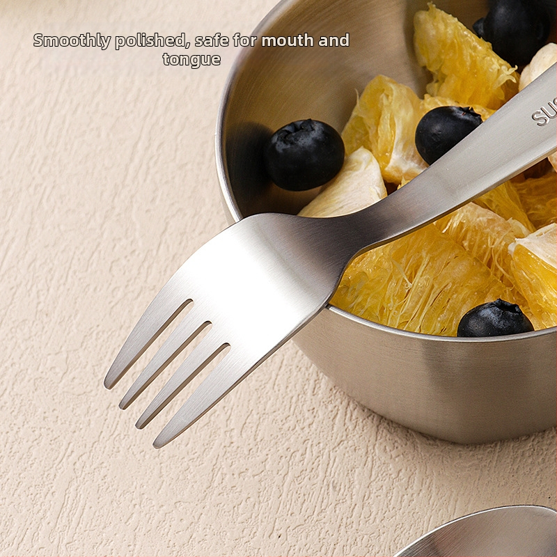 Dječji pribor: žlica i vilica od 304 nehrđajućeg čelika, cartoon uzorak životinja, mogućnost prilagodbe