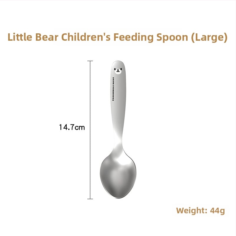 Dječji pribor: žlica i vilica od 304 nehrđajućeg čelika, cartoon uzorak životinja, mogućnost prilagodbe